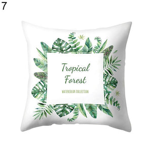 Living Room Fashion Nordic Watercolor Green Leaves Pillow Case Home Bed Decorative